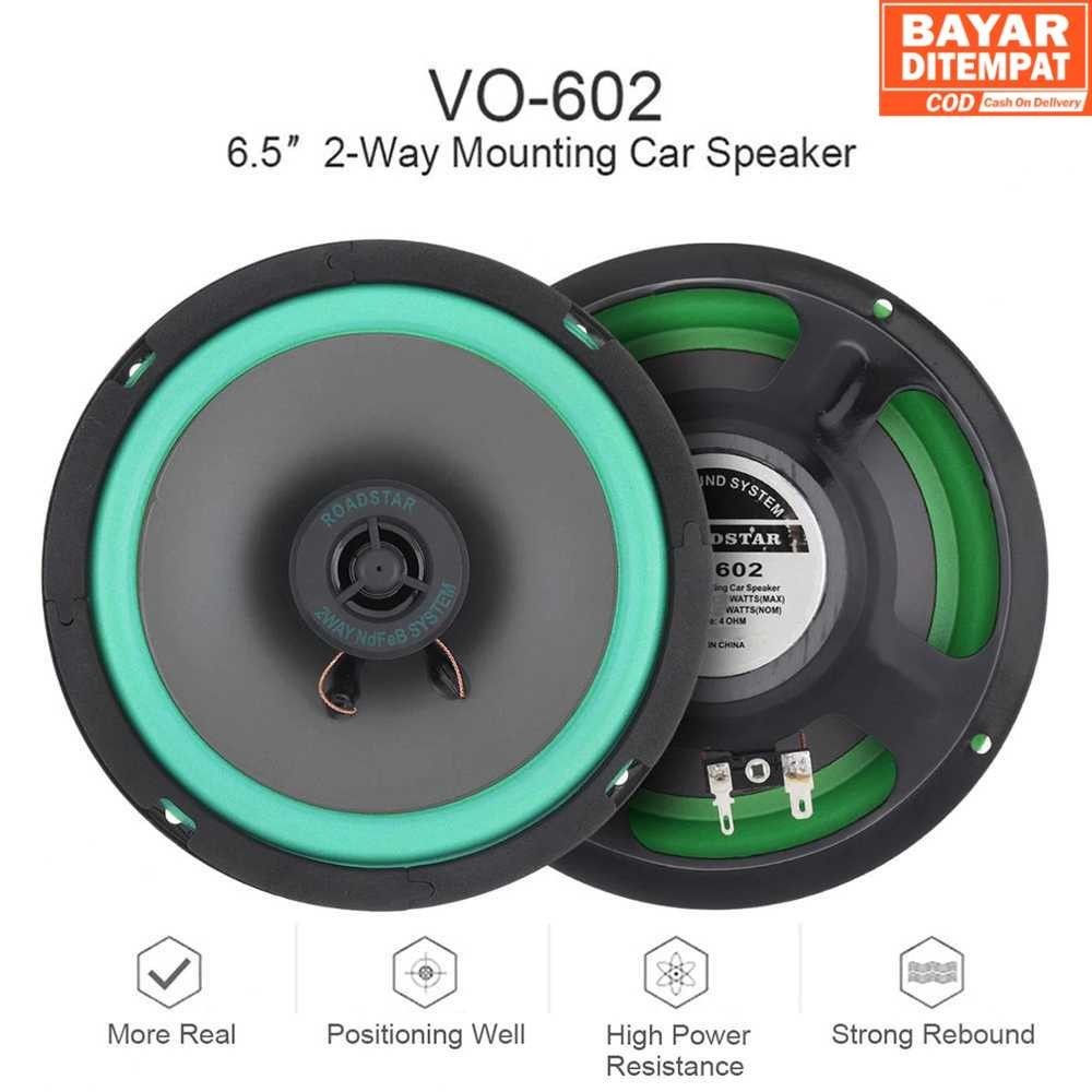 ( COD HNstore20 )  ROADSTAR Speaker Subwoofer Mobil HiFi 6.5 Inch 160W 1 PCS - VO-602