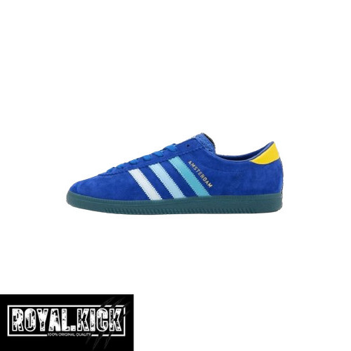 Sepatu   Adidas Amsterdam City Series Blue Yellow 100% Original