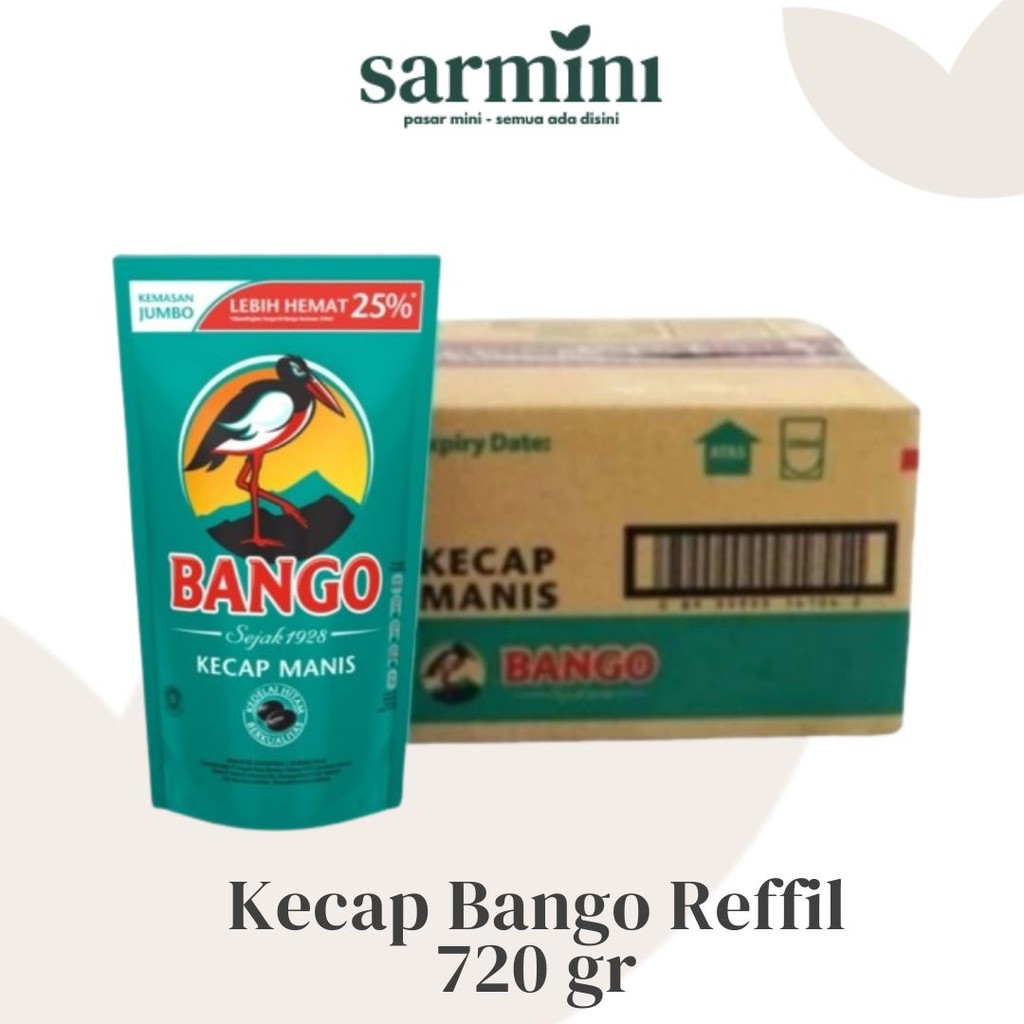 

Kecap Bango Manis Reffil 720 Gram 1 Dus isi 12 pcs