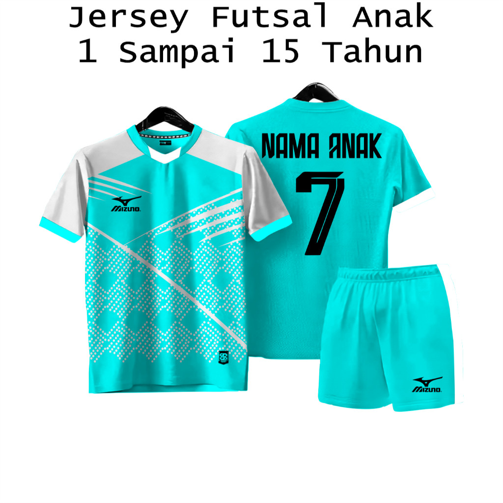 Baju Bola Sablon Nama + Nomor Jersey Futsal Custom Anak Anak Jersey Bola Custom Nama Anak S06