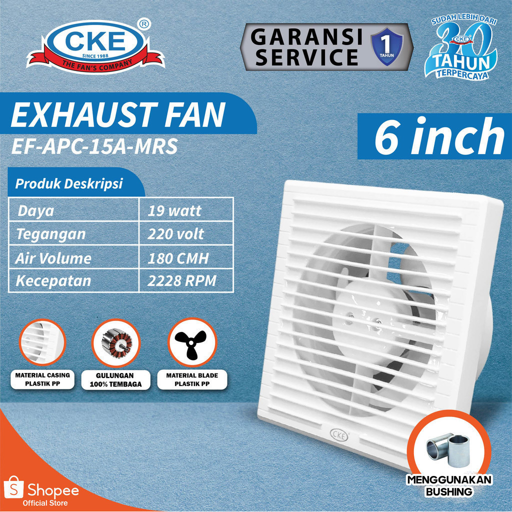 Exhaust Fan Mini Penghisap Udara 6 Inch Kipas Hexos Dinding Tembok