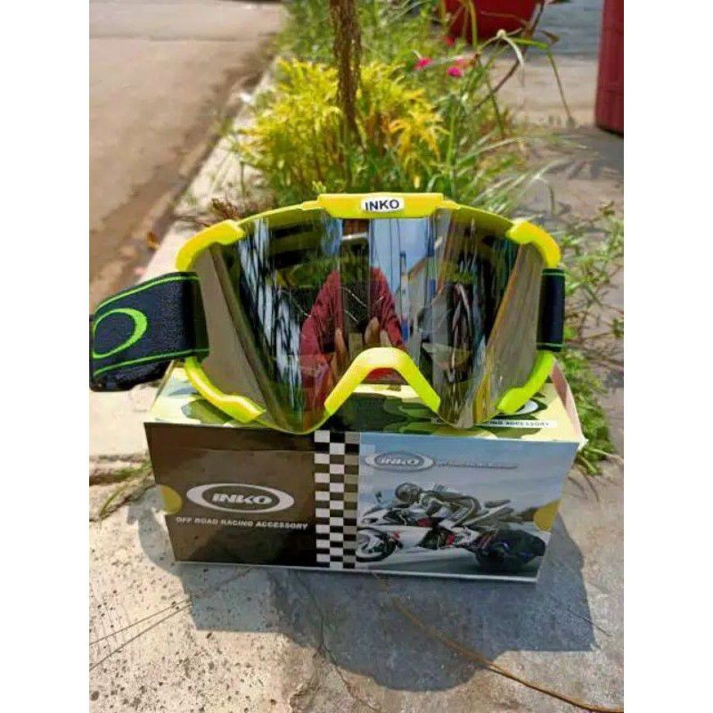 Promo ||Kaca google cross || kaca gogle cross 100% original INKO || COD pnp untuk semua helm cross