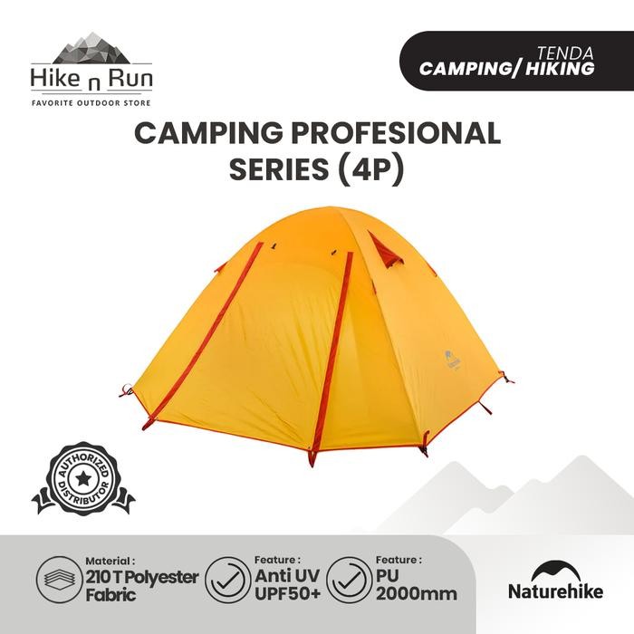 Tenda Profesional Naturehike Tent 2018 4P-Series NH18Z044-P - Yellow. Terlaris