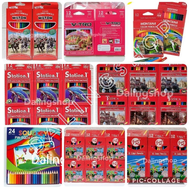 

COLOR PENCILS / PENSIL WARNA 12 DAN 24 WARNA / NON TOXIC