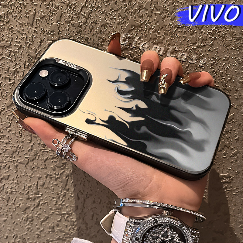Kekinian Flame Glossy Hologram PC Case VIVO Y17s Y12 Y12S Y15s Y21 Y03 Y16 Y22 Y18 Y02 Y17 Y27s Y30 