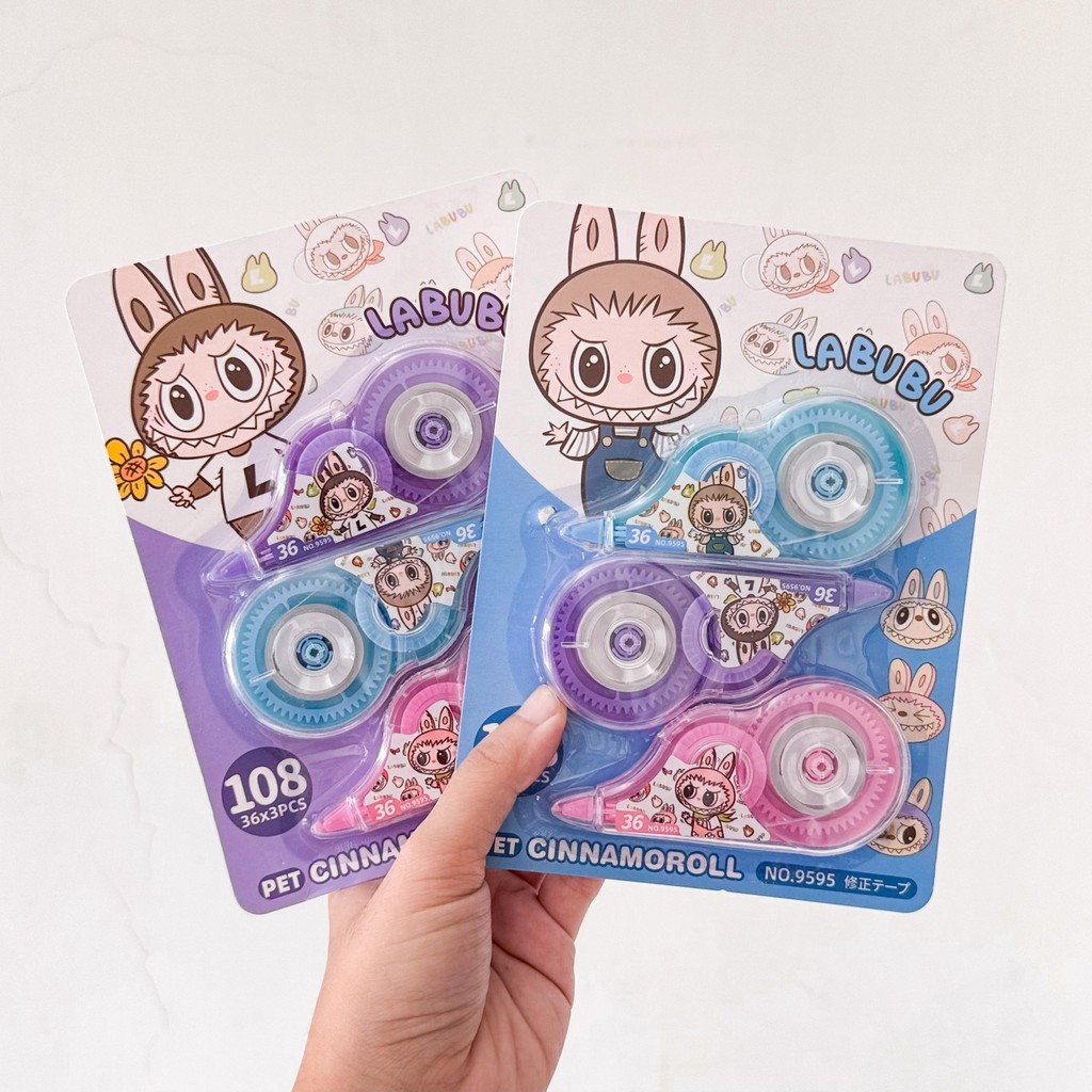 

TIP-EX KARAKTER LABUBU / TIPEX LABUBU LUCU ISI 3 / CORRECTION TAPE LABUBU