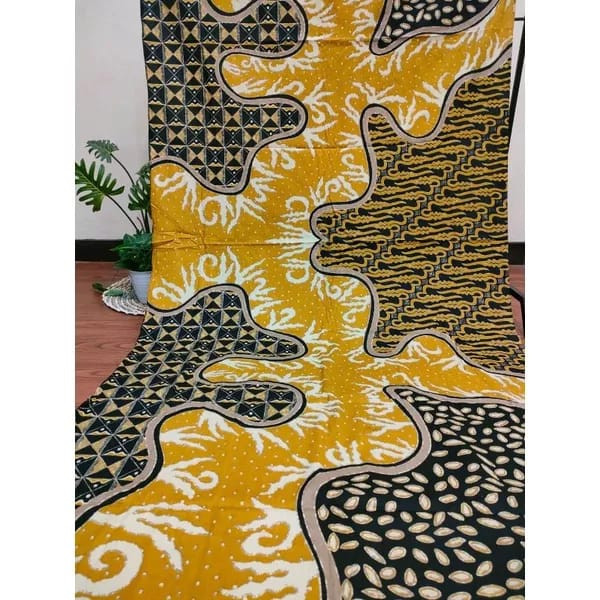 Kain Batik SOLO motif abstrak kuning
