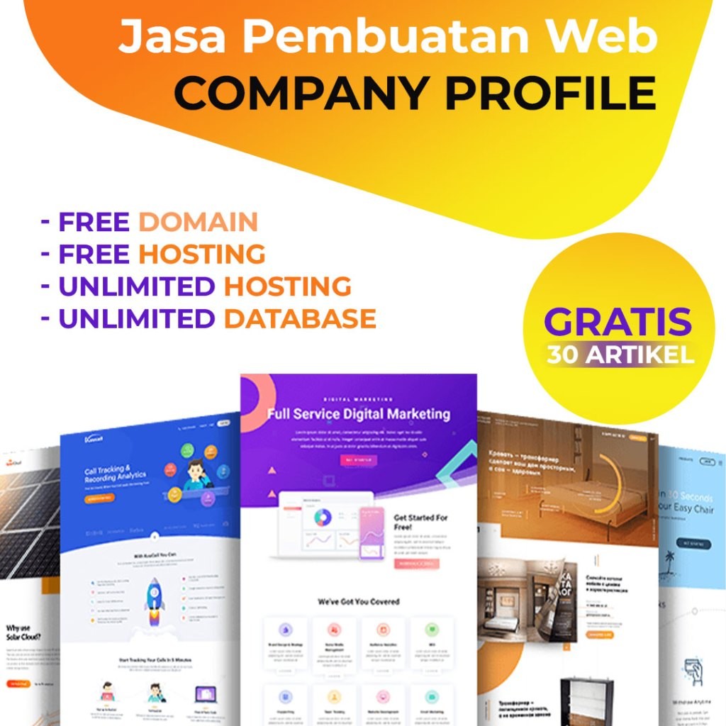 JASA PEMBUATAN WEBSITE COMPANY PROFILE HOSTING 1 TAHUN