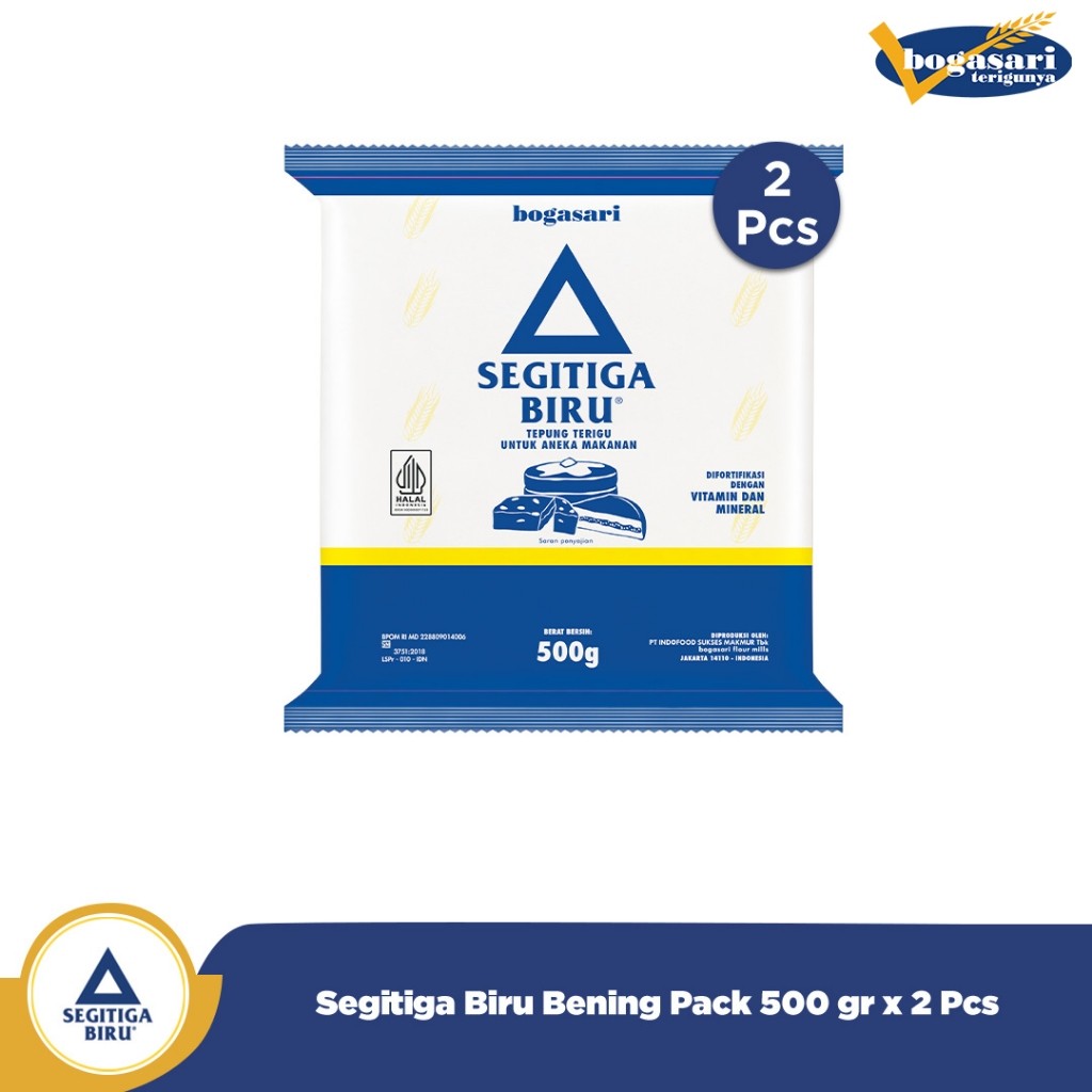 

2 PCS - Bogasari Segitiga Biru Bening Pack 500 gr