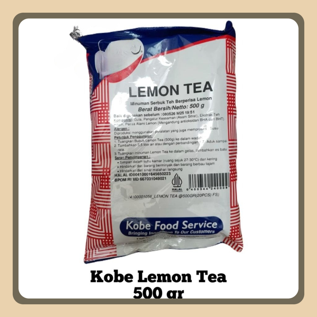 

Kobe Lemon Tea 500 gr 1/2 kg Serbuk Bubuk Teh 500g Gram Kemasan Horeka
