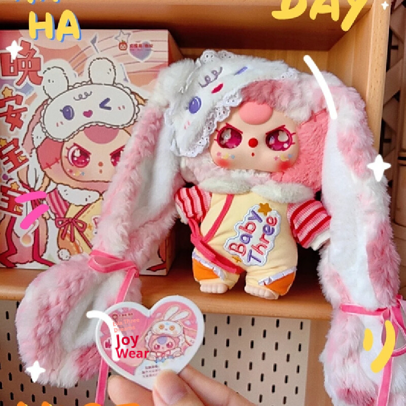 In Stock Original Baby Three 400% Good Night Baby Series Vinyl Kawaii Pink Blue Anime Figures Decora