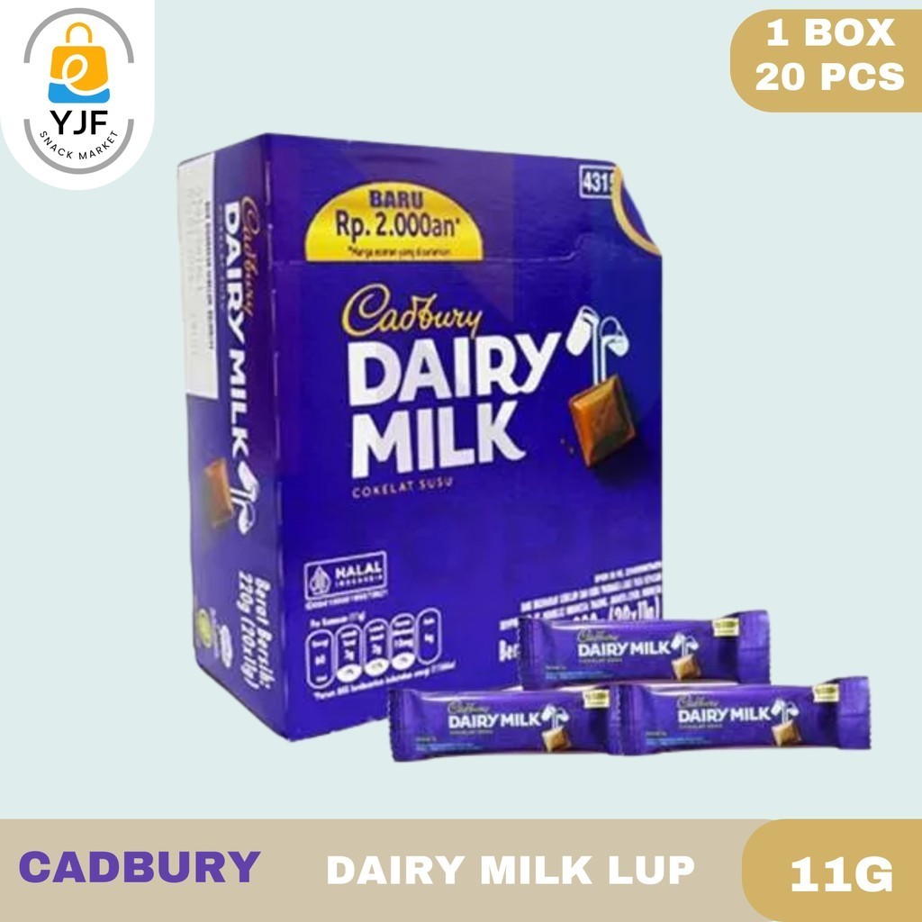 

Cadbury Dairy Milk Lup / Coklat Susu / Chocolate / Import Australia / Milk Chocolate Kemasan 11g 1 BOX/20PCS