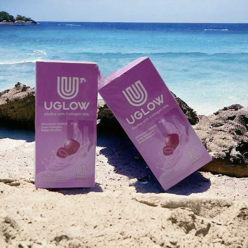 U glow GLUTHA COLLAGEN MILK  minuman collagen pemutih glowing isi 7 sachet asli original