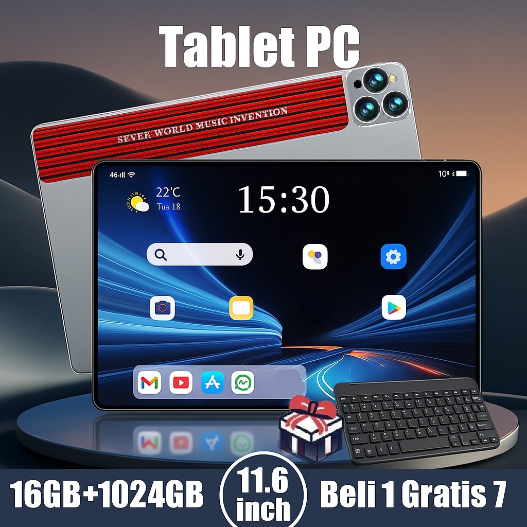 2025 Tablet Murah Baru Tablet Android 5G Pad RAM16GB+1024GB 11.6inch Tablet Murah Tablet baru Tablet