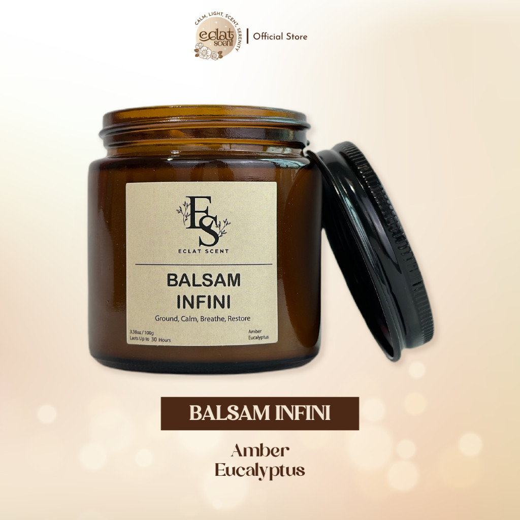 JAMIN MURAH Eclat Lilin Aromaterapi Amber — Scented Candle Premium, Wangi Tahan Lama, No Asap & Este