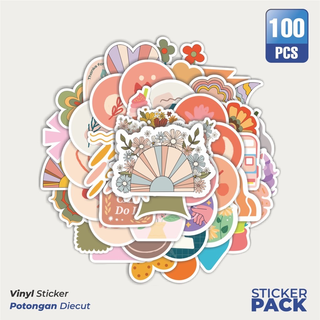 

Stiker Vinyl Sticker Aesthetic Pastel Lucu Waterproof Aesthetic- Untuk Laptop, Motor, dan Helm - Paper Stationery Pack