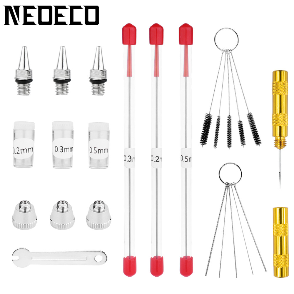 

0.2mm, 0.3mm, 0.5mm Airbrush Nozzle Airbrush Needle Nozzle Cap Replacement Parts for Airbrush Spray Gun Sprayer Accessories