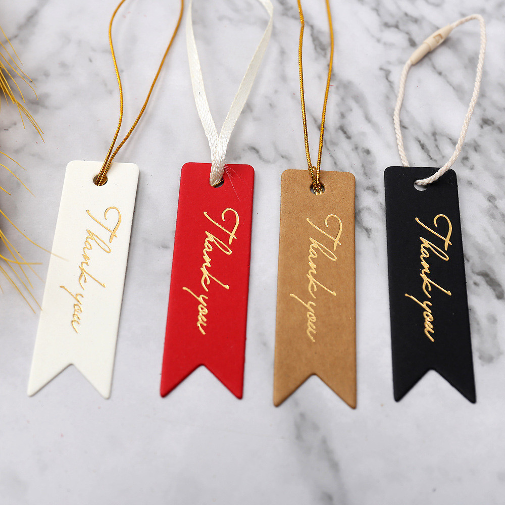 

100pcs Thank You Tags White Black Kraft Paper Cards Labels Gift Tag Wedding Birthday Party Supplies Candy Cake Box Tag