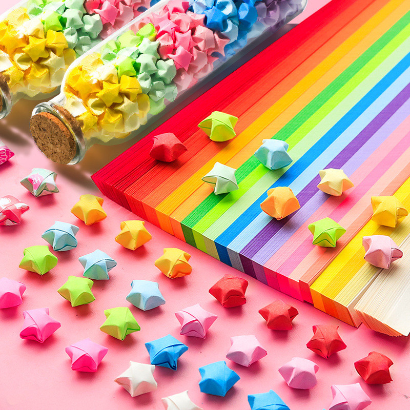 

540 Warna Bintang Origami Buatan Tangan, Kertas Bintang Origami, Pola Bintang Buatan Tangan DIY, Bahan Buatan Tangan, Kertas Bintang Warna