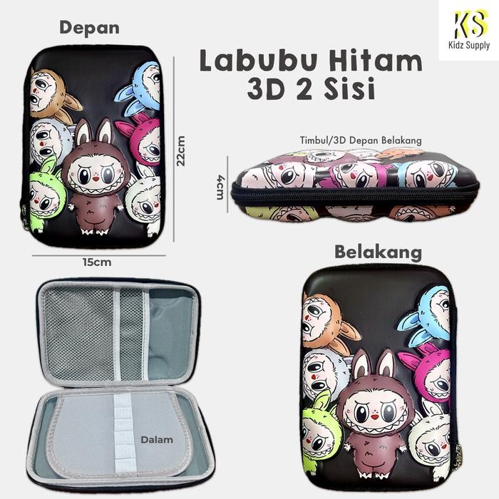 

Tempat Kotak pensil hardcase smiggle anak laki karakter timbul 3D - LabuHitam 2sisi