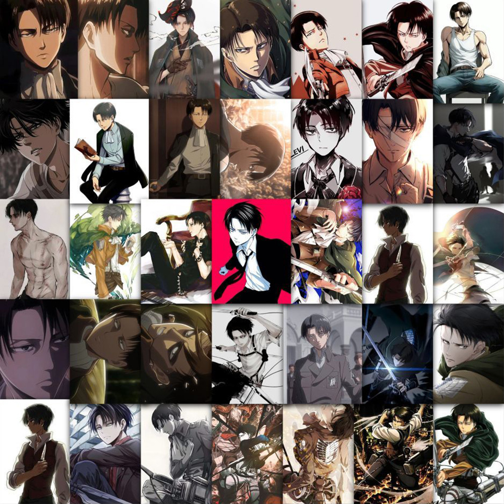 

10/30/63pcs Cool Levi Anime Stickers Attack on Titan Cartoon Sticker Aesthetics Scrapbooking Laptop Luggage Characters Decals