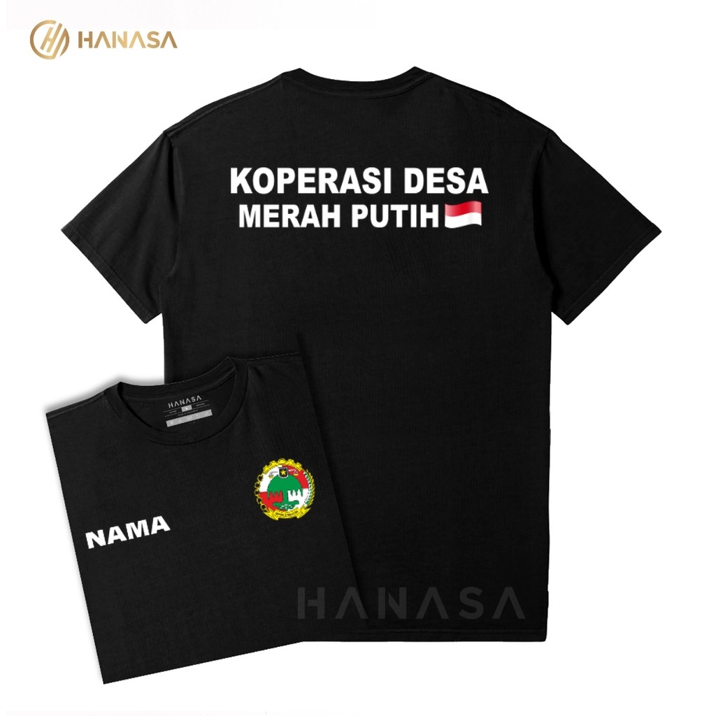 Kaos T-Shirt Wanita | Kaos Pria DB Koperasi Desa Merah Putih | Unisex 100% Cotton Combed