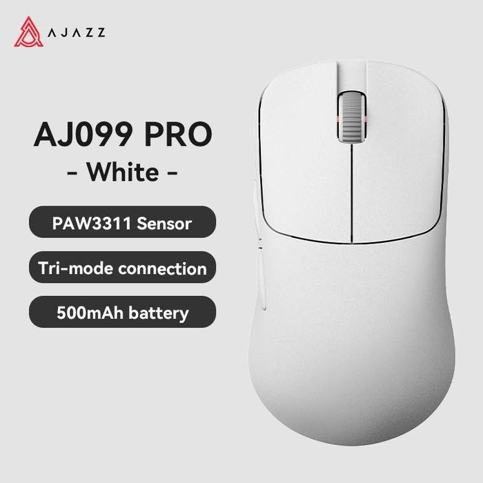 Ajazz AJ099 PRO / AJ-099 PRO Ultra Lightweight Dual Mode Gaming Mouse - Putih, Free Mousepad