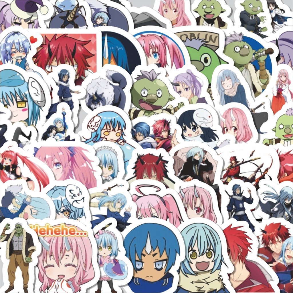 

Stiker Cutting Pack Stiker Tensei Shitara Slime Datta Ken Isi 100Pcs Series Aesthetic Lucu Keren Untuk Koper Bahan Vynil