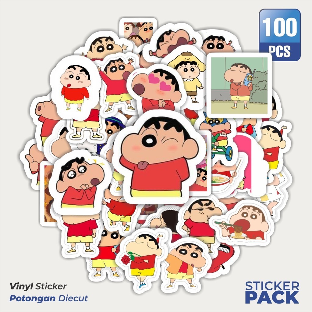 

Stiker Vinyl Stiker Kartun Shincan Waterproof Aesthetic- Untuk Laptop, Motor, dan Helm - Paper Stationery Pack