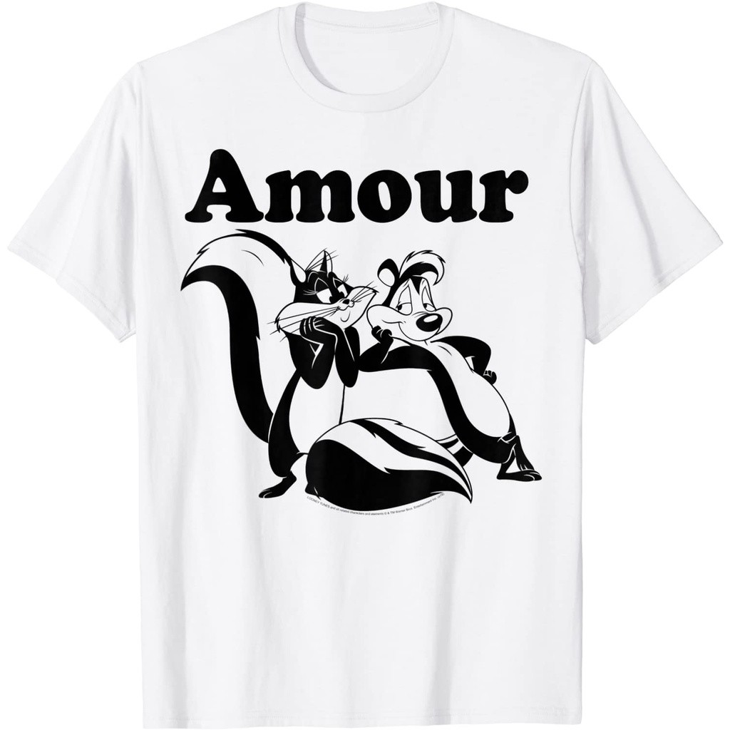 COD Baju Kaos Looney Tunes Pepe Le Pew Amour T-Shirt Lembut Tebal Premium