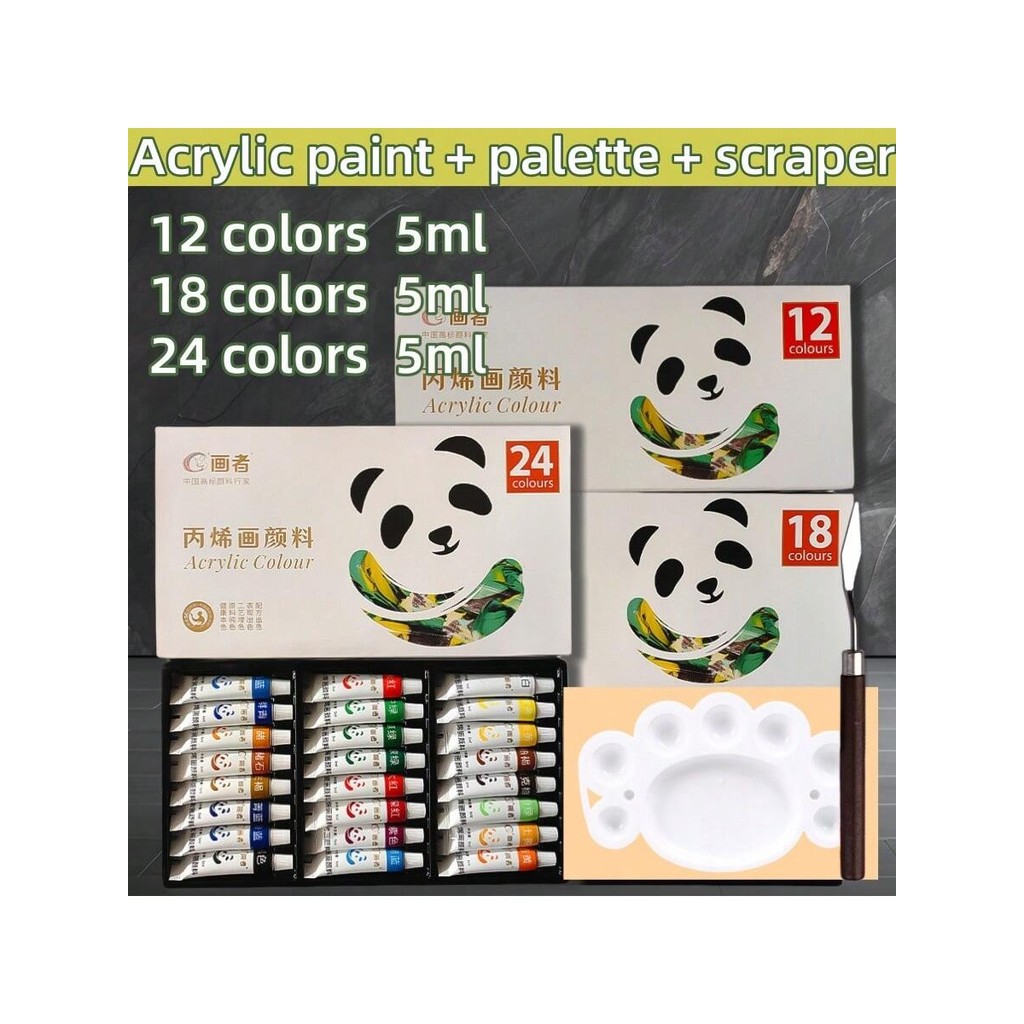

12/18/24 Color Acrylic Paint Set+palette + scraper-0.169oz/5ml for artists, students, crafts, DIY wall and costume painting