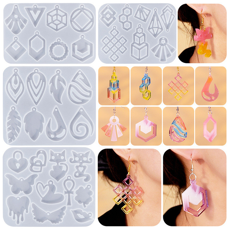 

DIY Crystal Epoxy Resin Mold Compound Love Cat Water Drop Earrings Pendant Silicone Mold