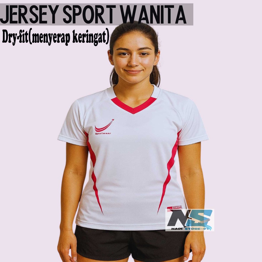 Pakaian Atasan Jersey Jersy Jersi sport Baju kaos olahraga senam aerobic erobik GYm Bola volly voli 