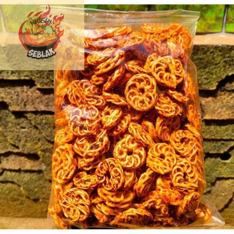 

Seblak krispi 1kg kerupuk rafael/pedo kriuk renyah pedas daun jeruk