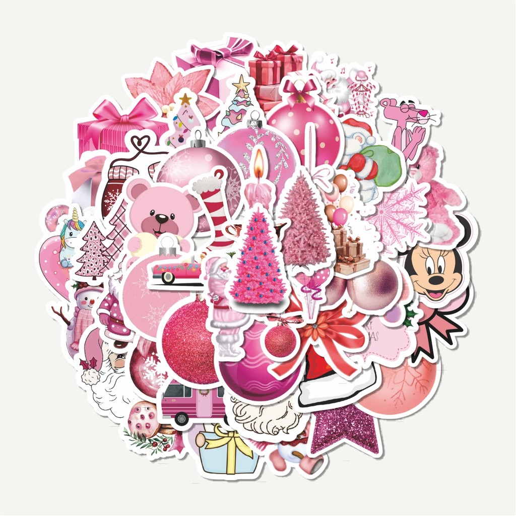 

Sticker Pack Stiker Pink Christmas | Sticker TUMBLR | Stiker LAPTOP KOPER HELM