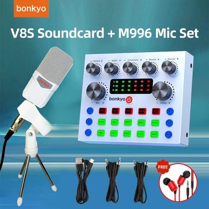 Bonkyo V8S+M996+ Headphone SoundCard set Bluetooth Audio Usb External - Sound Card