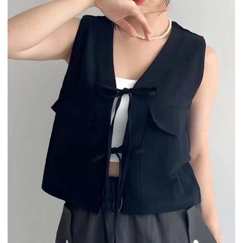 KIELO - ZER VEST ROMPI KALPANA TALI IKAT PITA CROP BASIC OUTER KOREAN TANPA LENGAN / RENE VEST Blous