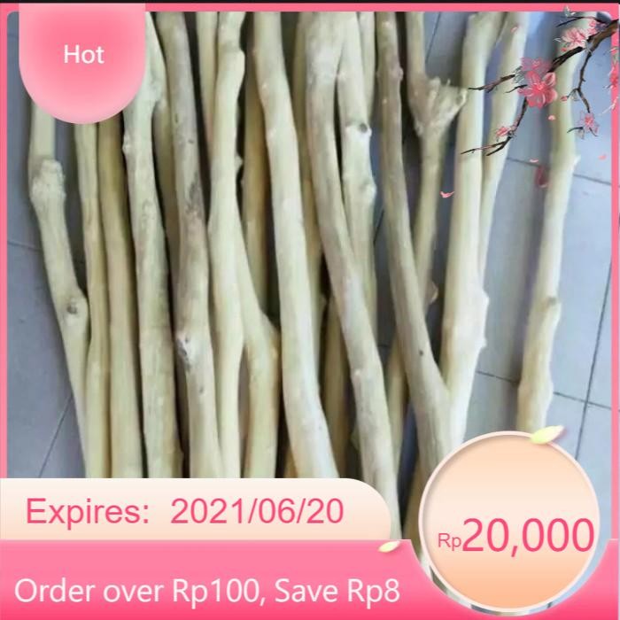 RANTING POHON JATI KAYU RANTING DEKORASI PANJANG 100-120CM LR3