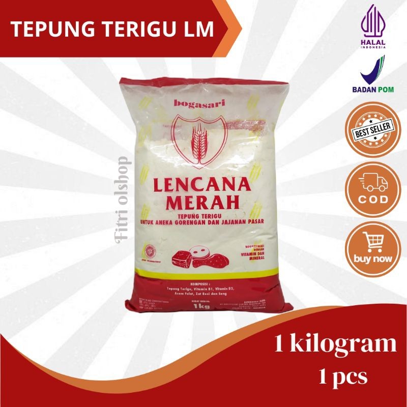 

Bogasari Tepung Terigu Lencana Merah 1kg