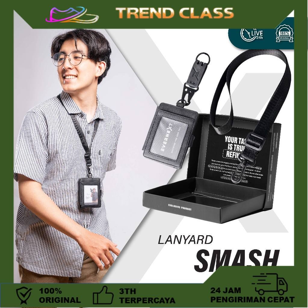 

Lanyard Kartu ID Card Holder Name Tag Kantor Tas Kalung Dompet Kartu Gantung Smash by Evernext [Trend Class]
