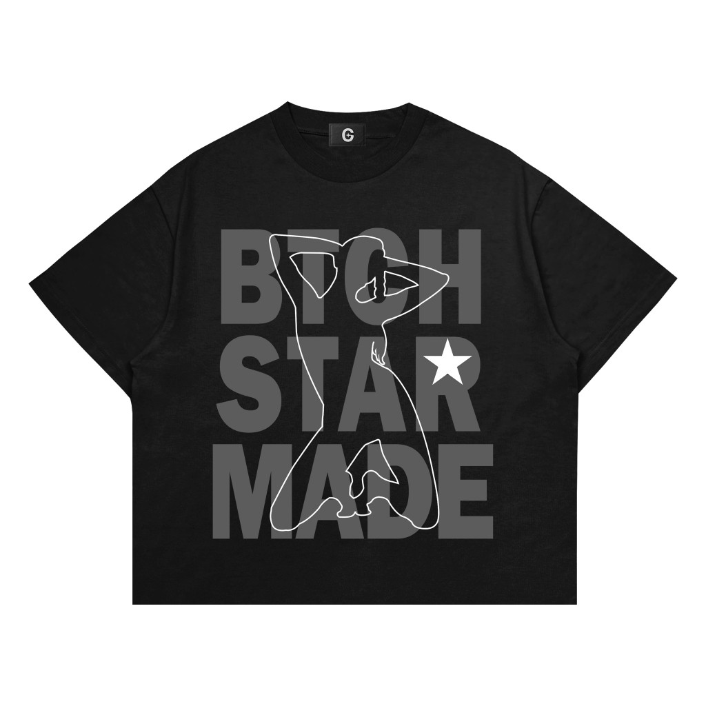 Pabrik kaos kustom Boxy Oversize T-Shirt Genesis - Btch Star