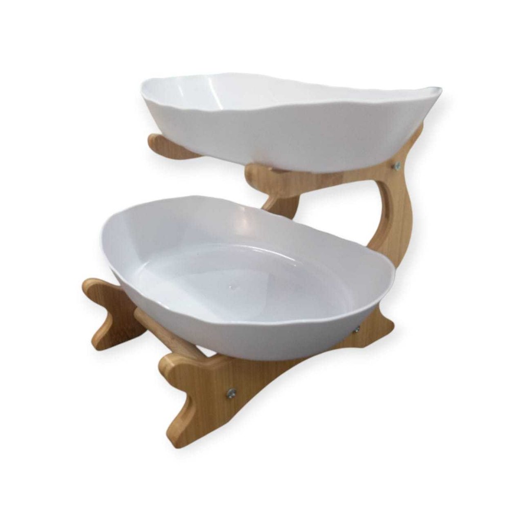 Rak Susun Tier Fruit Bowl Display Stand Snack Plate - 3Wr