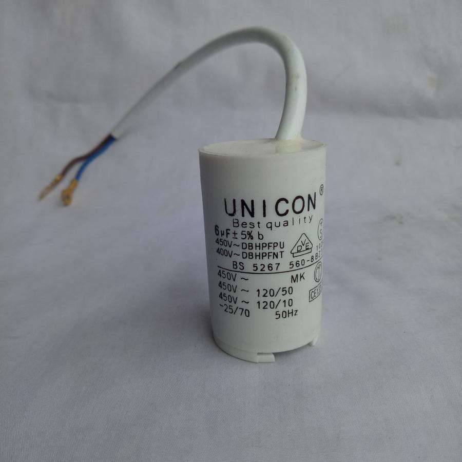 Capasitor Kapasitor Bulat UNICON 6 uf 450V AC Bulat Kecil