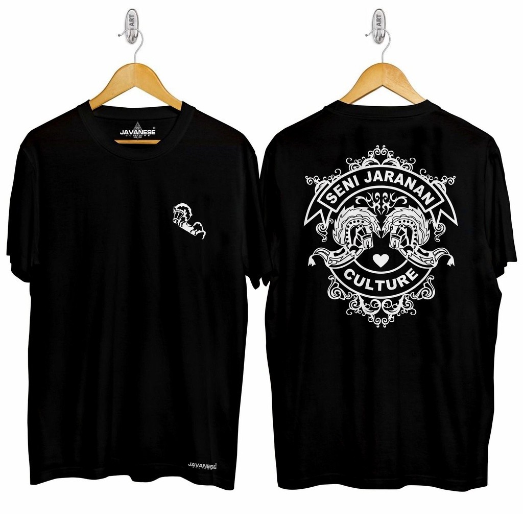 Kaos Baju Seni Tradisional Budaya Jawa Jaranan Ebeg Kuda Lumping Banyumasan Katun Cotton Hitam Pende