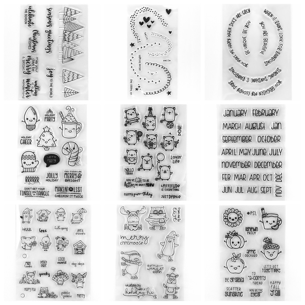 

Calendar Critters Clear Stamp Rainbow Rubber Silicone Stamps For DIY Scrapbooking Album Card Making Decoration Paper Craft