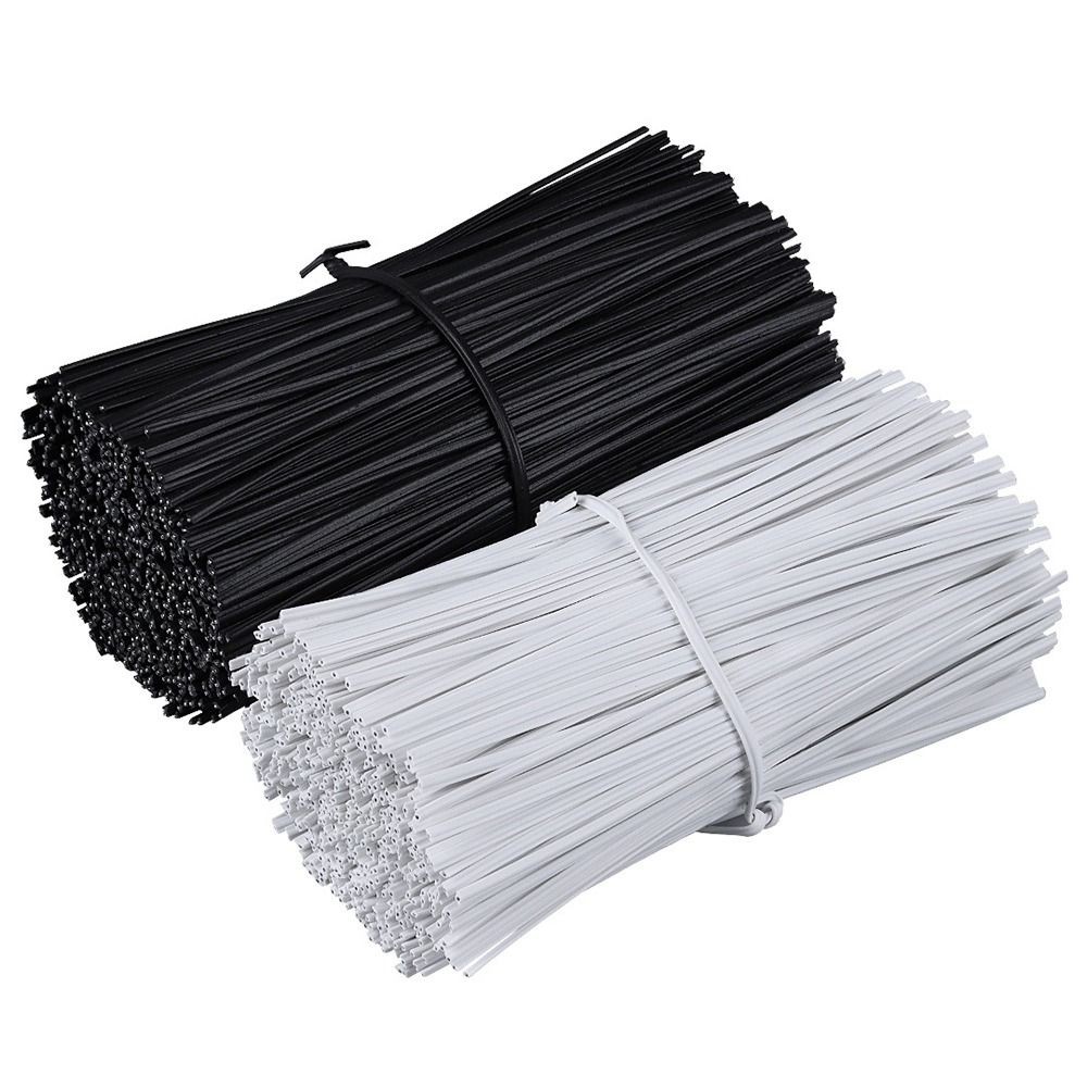 

1000Pcs Black White Plastic Coated Iron Wire Reusable Twist Ties Cable Wrap Organizer Ties Cable Fasteners 6/7/8/10/11cm