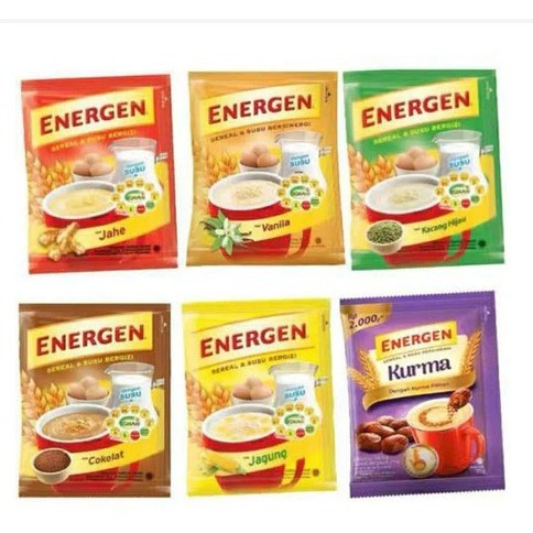 

Energen Renceng Grosir Susu Sereal Aneka Rasa 10 Sachet Coklat Vanilla Kacang Hijau Kurma Jahe