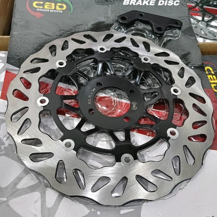 Disc depan Piringan cakram Rx King lebar 300 mm model Psm Gerigi CBD - hitam