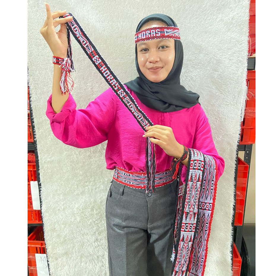 Sortali Rajut Batak / Ikat Kepala Rajut Batak / Ikat Pinggang Rajut / Souvenir Khas Batak / Gelang