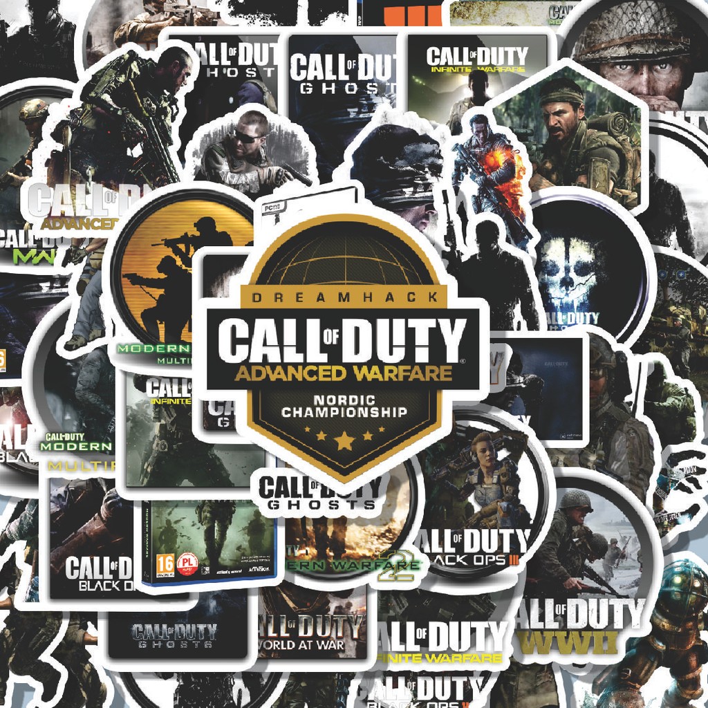 

100PCS Lucu Stiker Call Of Duty Series Game 1 Stiker Aesthetic Stiker Anti Air Stikers Berperekat Waterproof sticker decal buat Motor Helm Buku Journal Koper Casing HP Laptop Botol Minum Hadiah anak